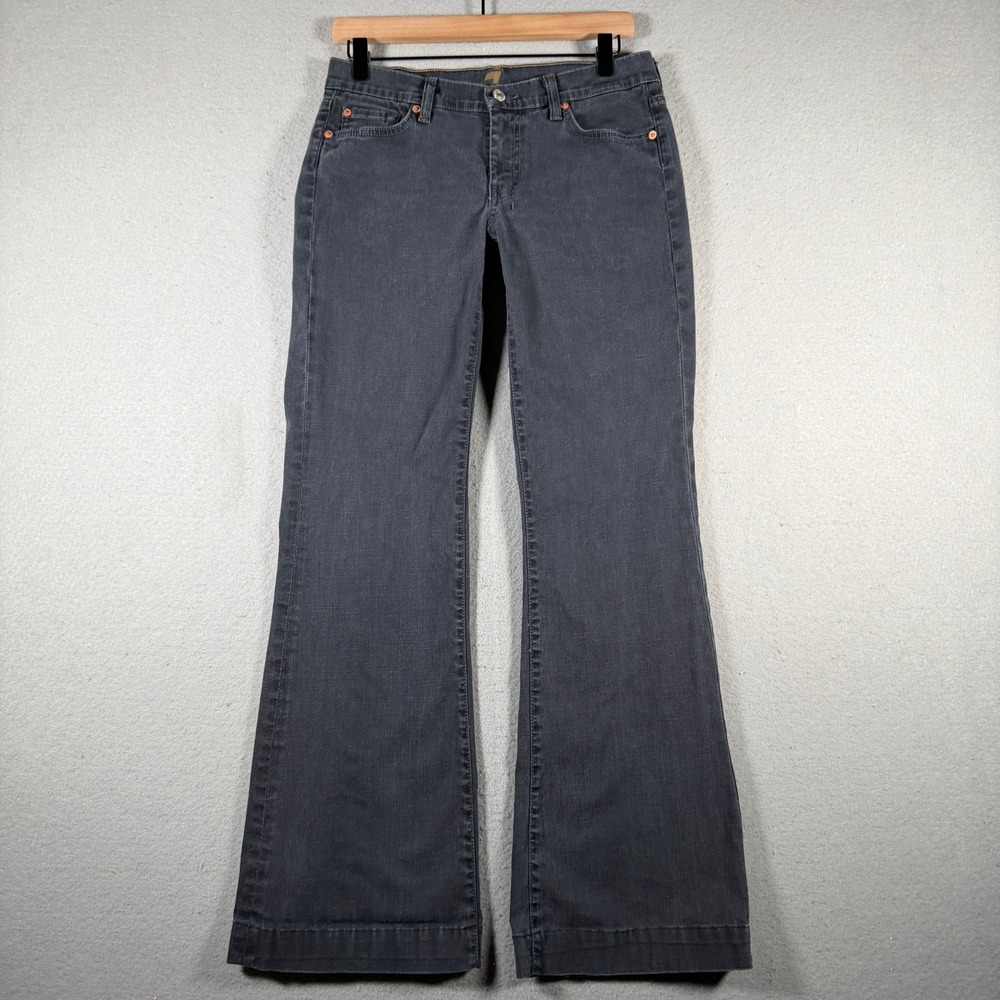 7 For All Mankind Jerome Dahan Gray Flare Jeans U115047U Size 29 30x31